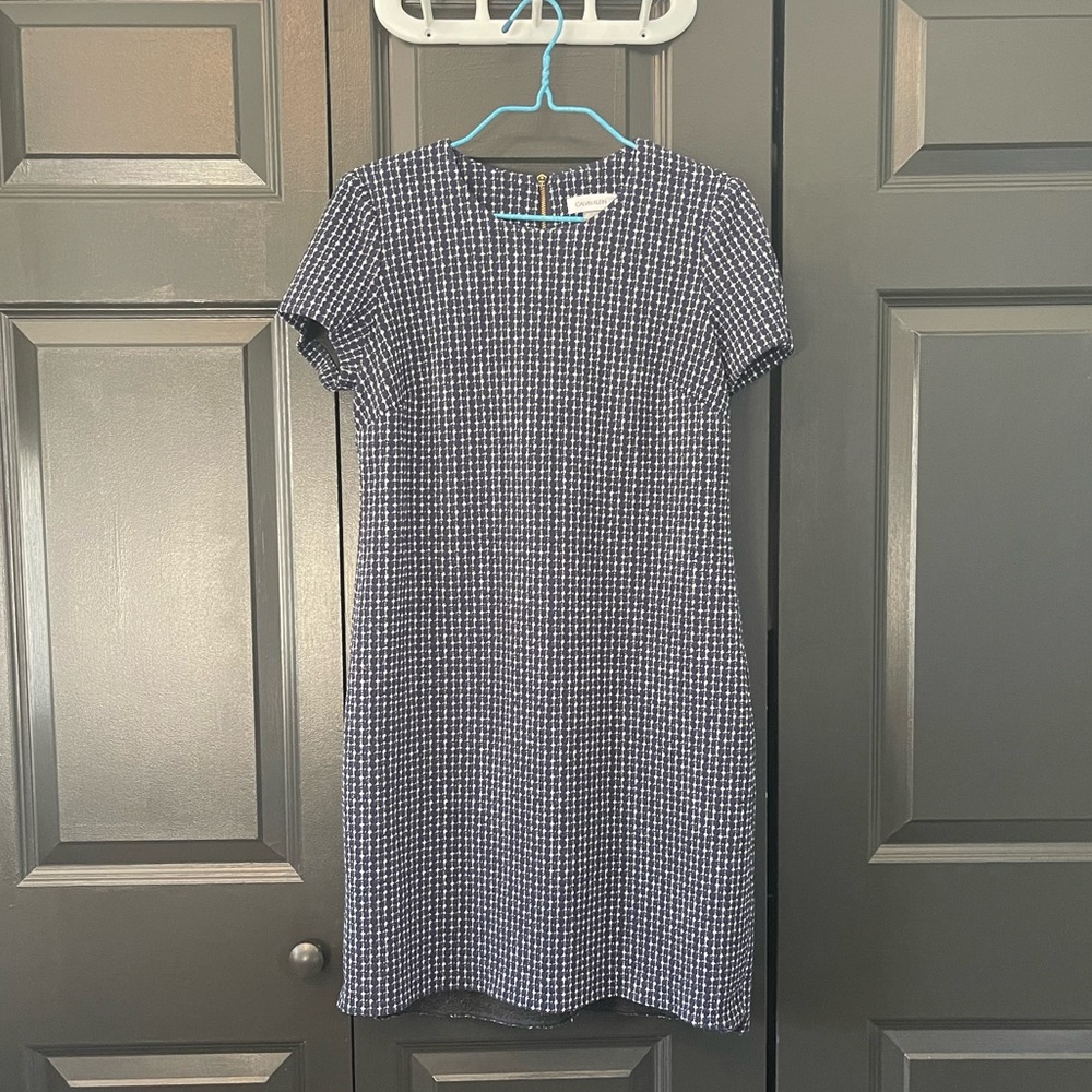 Blue and White Calvin Klein Dress Size 8